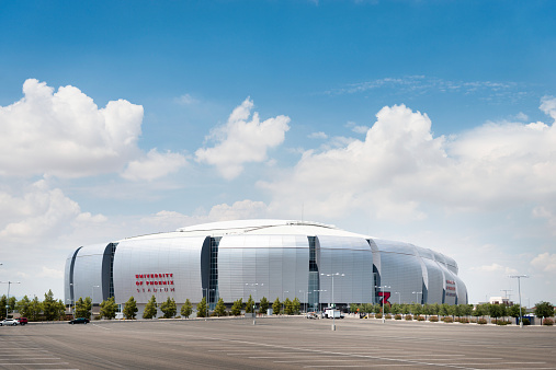 Glendale, Arizona, Usa - August 22, 2012: Outdoors view of the University of Phoenix Stadium in Glendale, it is the stadium of the Arizona Cardinals football american team. The Stadium is situated in Glendale, about 6 miles far from Phoenix. It was built on 2006.