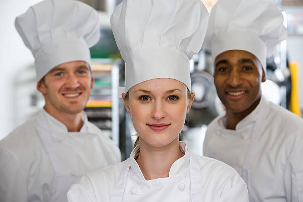 chef - hat women chef occupation foto e immagini stock