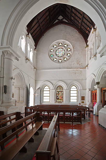 All Saint Church of Anglican Communion in Galle Sri Lanka Galle, Sri Lanka - March 30, 2014: The interior of the All Saint Church of Anglican Communion on March 30, 2014 in Galle Fort in Sri Lanka. anglican eucharist stock pictures, royalty-free photos & images