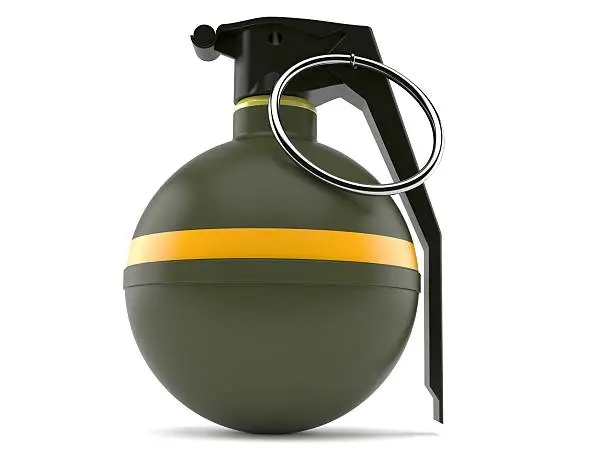 Hand grenade isolated on white background