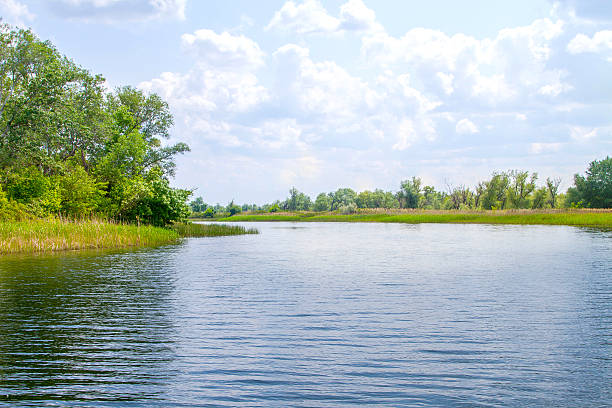 paisaje río dnieper pantanos y jerson - artex fotografías e imágenes de stock