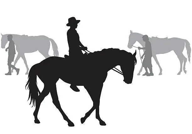 Vector illustration of Boy on horse