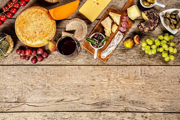 istock Various kind of cheese and delicacy on wood 533921202