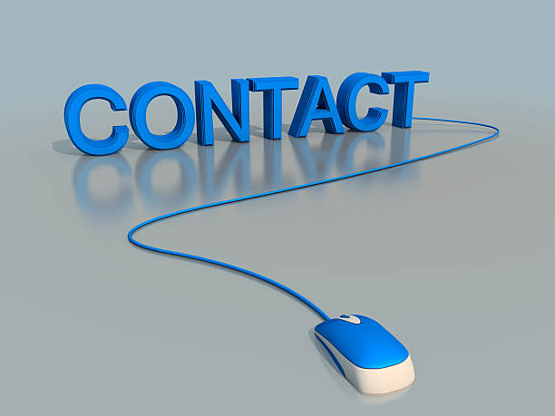istock mouse connected to a 3d word contact 533922038