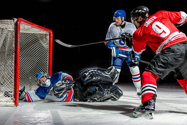 istock Ice hockey  goaltender in action 533922286