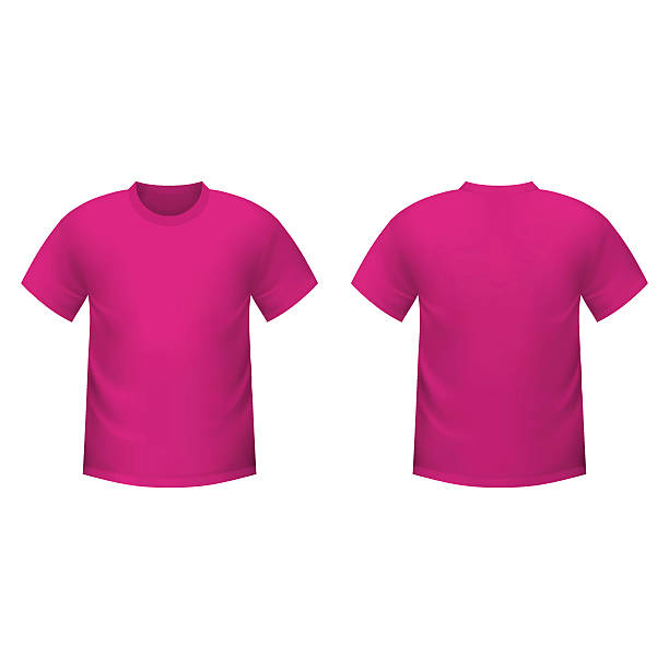 illustrazioni stock, clip art, cartoni animati e icone di tendenza di realistico t-shirt rosa - t shirt shirt pink blank
