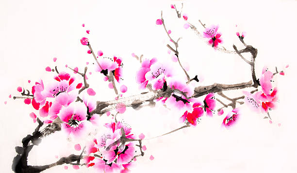 istock Chinese traditional ink cherry painting 533923796