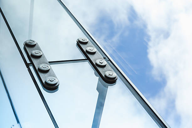 istock Steel fixing with bolts for glass windows 533924188