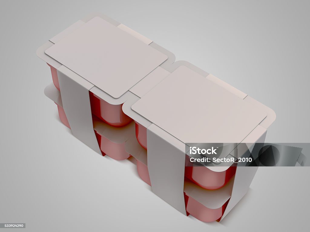 White/ red plastic blank bank for food, oil, mayonnaise, margarine White bank for food oil, mayonnaise, margarine, cheese, ice cream, olives, pickles, sour cream. Food and drink plastic blank. Isolated on grey. 3D illustration. High resolution. Art And Craft Stock Photo