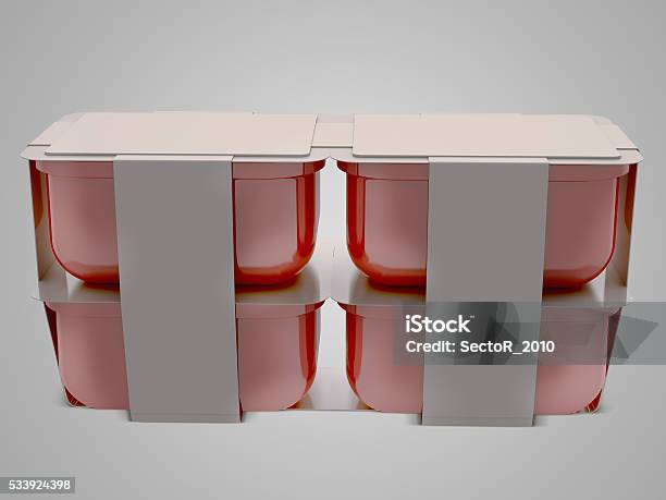 White Red Plastic Blank Bank For Food Oil Mayonnaise Margarine Stock Photo - Download Image Now