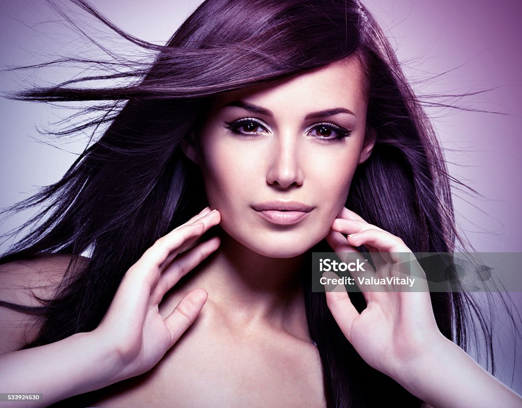 Fashion model  with beauty long straight hair. Fashion model  with beauty long straight hair.  Concept image is in tinting colorize style Adult Stock Photo