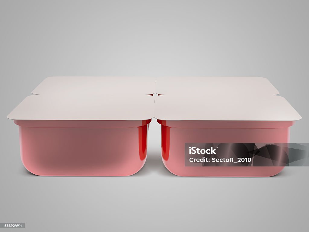 White/ red plastic blank bank for food, oil, mayonnaise, margarine White bank for food oil, mayonnaise, margarine, cheese, ice cream, olives, pickles, sour cream. Food and drink plastic blank. Isolated on grey. 3D illustration. High resolution. Blank Stock Photo