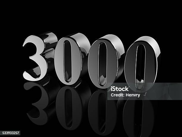 Number 3000 Stock Photo - Download Image Now - 2015, Arabic Style, Black Color