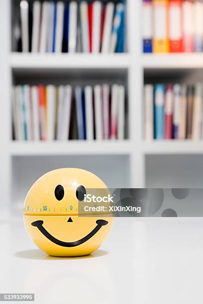 Smiley Face Egg Timer Stock Photo - Download Image Now - Anthropomorphic Smiley Face, Office, 2015