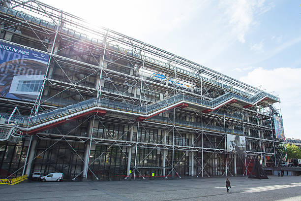 Facade of the Centre Georges Pompidou in Paris Paris, France - May 13, 2014: Facade of the Centre Georges Pompidou in Paris, France on May 13, 2014 pompidou center stock pictures, royalty-free photos & images
