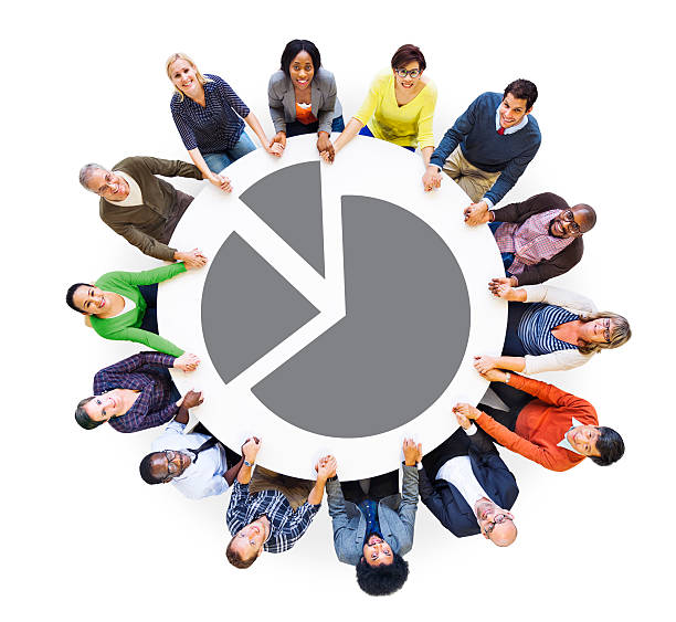 istock Multiethnic Group of People Holding Hands with Chart 533938753