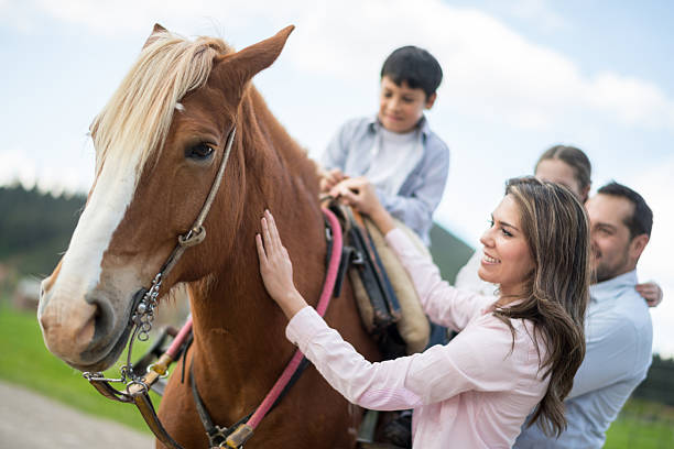 istock Family with a horse 533938913