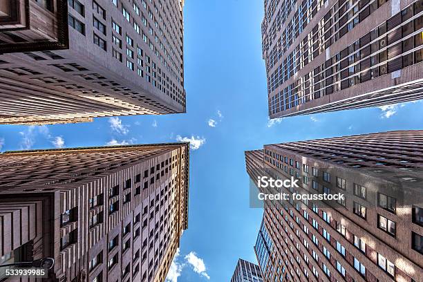 Manhattan Towers New York City Stock Photo - Download Image Now - 2015, Architecture, Blue
