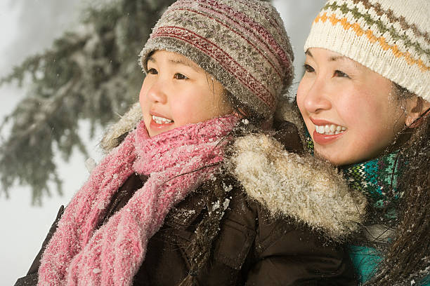 istock Mother and daughter in snow 533956567