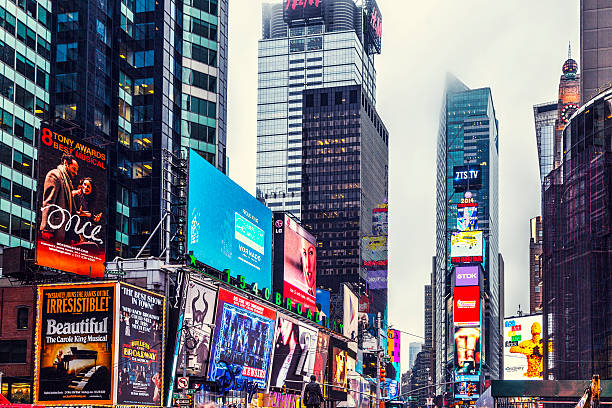 istock Colorful building signs in Times Square 533958759