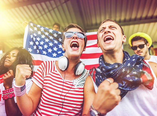 istock Group of Usa supporters 533958973