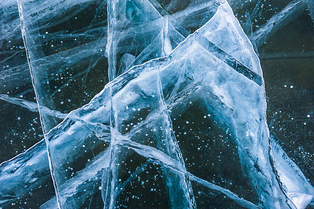 istock Natural blue ice on the lake 533960317