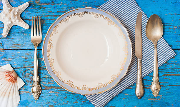 istock sea style table layout on the old blue colored desk 533961975