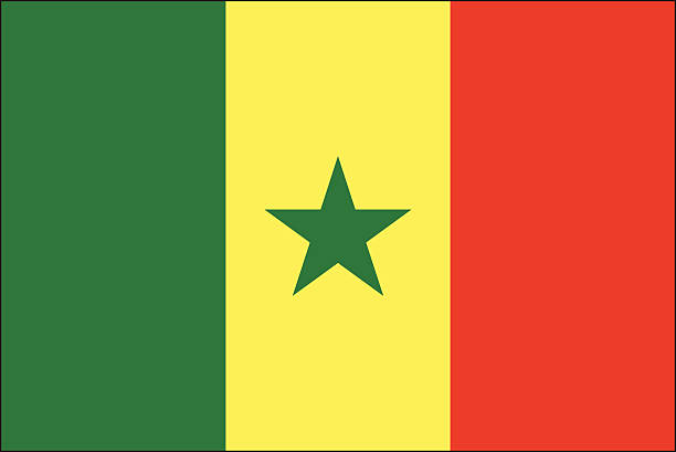 ilustraciones, imágenes clip art, dibujos animados e iconos de stock de bandera de senegal - flagged