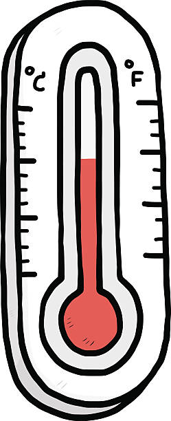 thermometer thermometer / cartoon vector and illustration, hand drawn style, isolated on white background. cartoon thermometer stock illustrations