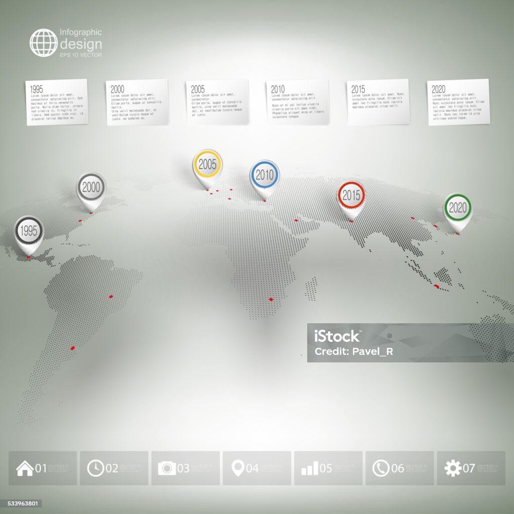Map With Marks World Map With Pointer Marks Infographic For Business Design And Stock ...
