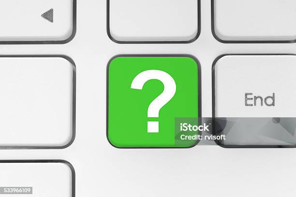Question Button Stock Photo - Download Image Now - Business, Green Color, Asking
