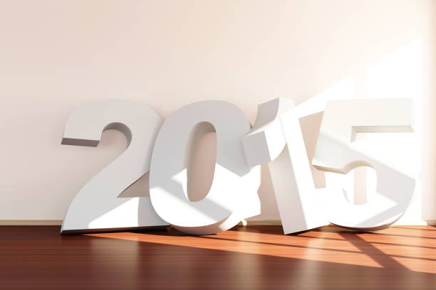istock New Year 2015 Concept. Empty Room 3D Interior with 2015 533966195