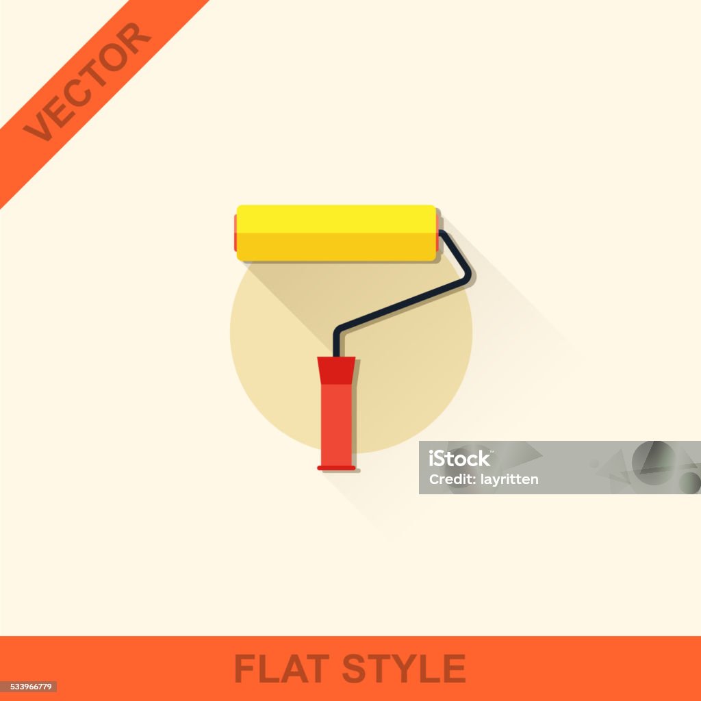 Roler Move Vector Vector Roller In A Flat Style With Shadow Stock Illustration - Download ...