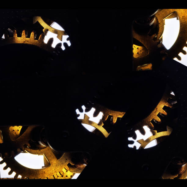 istock Clock mechanism high resolution. Focus on the central gears 533975460