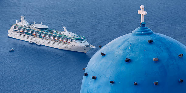 Santorini, Greece - October, 17th 2015: Cruise ship \