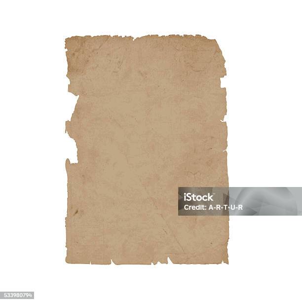 Torn Sheet Old Paper Stock Illustration - Download Image Now - Paper, Old, Torn