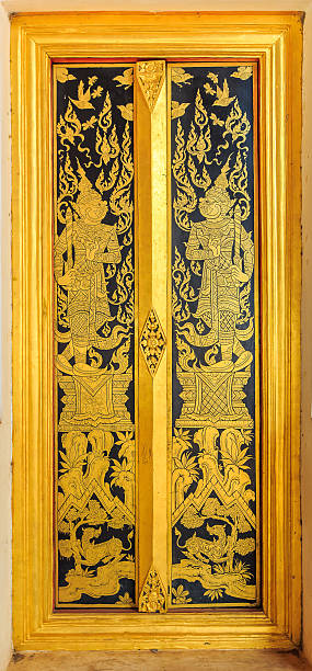 istock ancient wooden Thai style temple door 533981604