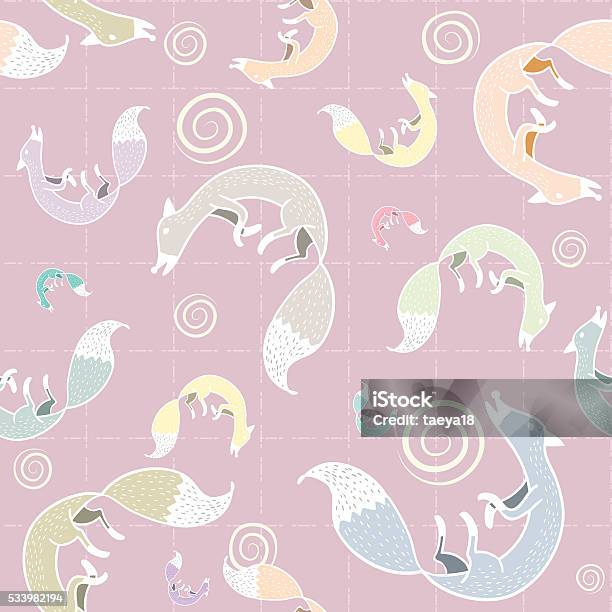 Fox Shape Pattern Seamless Fox Pattern Stock Illustration - Download Image Now - Abstract ...