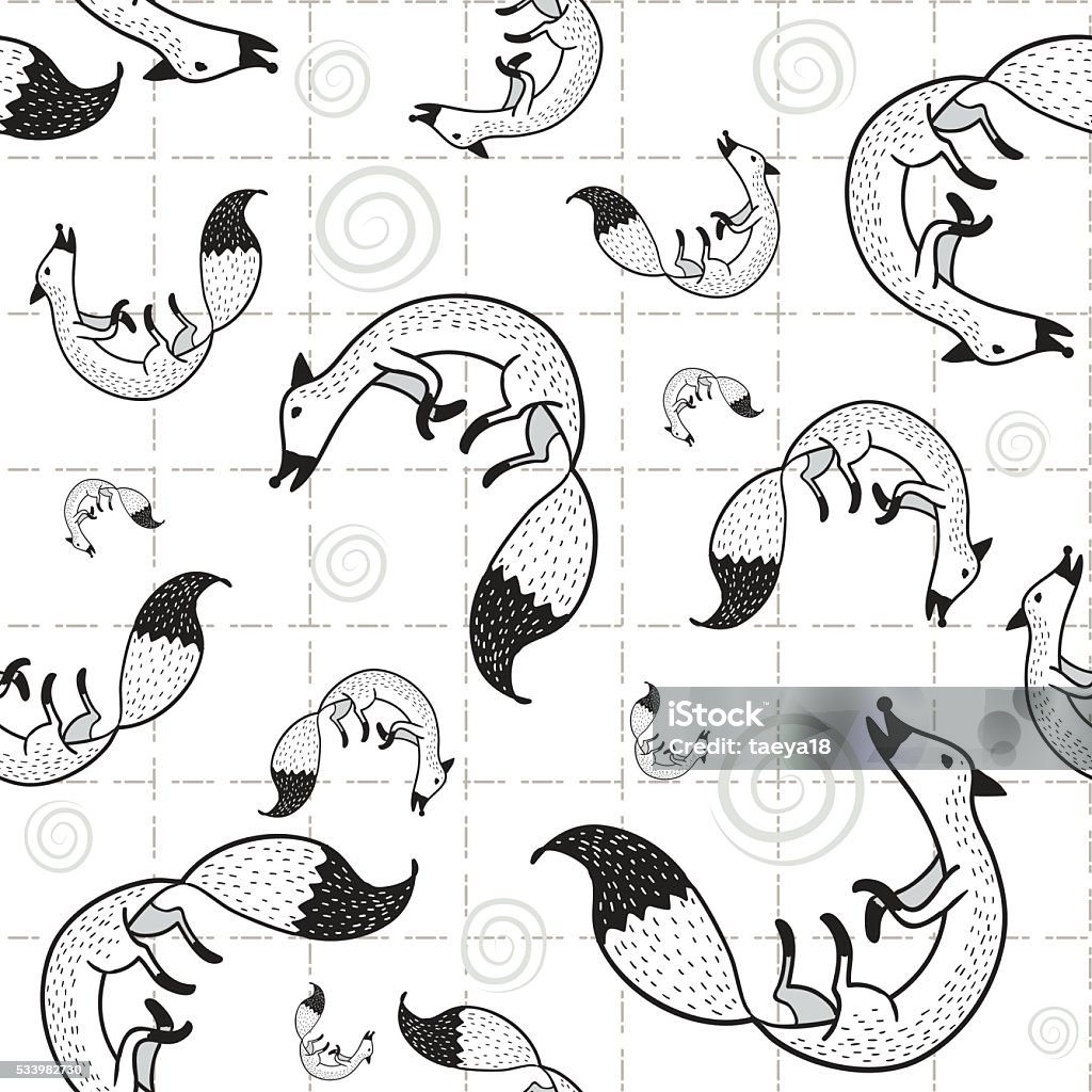Fox Shape Pattern Seamless Fox Pattern Stock Illustration - Download Image Now - Abstract ...
