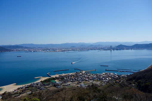 Beautiful Seto Inland Sea's scenery from a small island \