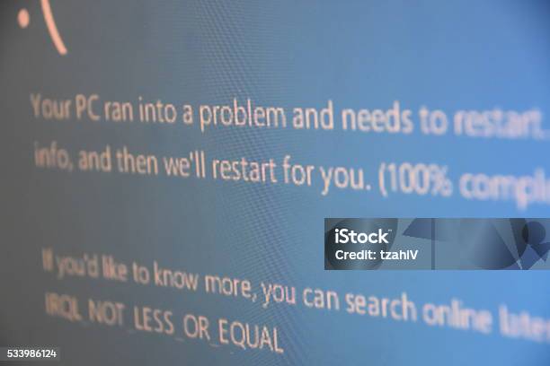 Computer Error And Service Blue Death Stock Photo - Download Image Now ...