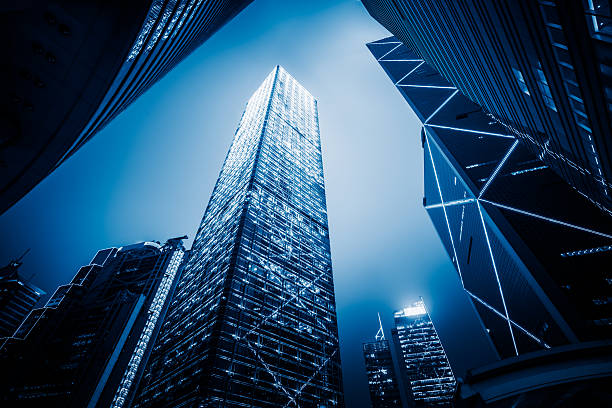 low angle view of skyscraper,hongkong low angle view of skyscraper,International Commerce Center,hongkong china. international commerce center stock pictures, royalty-free photos & images