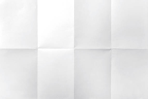 vazio branco papel amarrotado - paper folded crumpled textured imagens e fotografias de stock