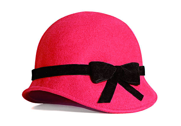 Red elegant woman hat isolated on white with Clipping path.