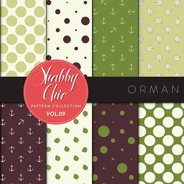 Vector illustration of Shabby Chic Pattern Collection - Orman