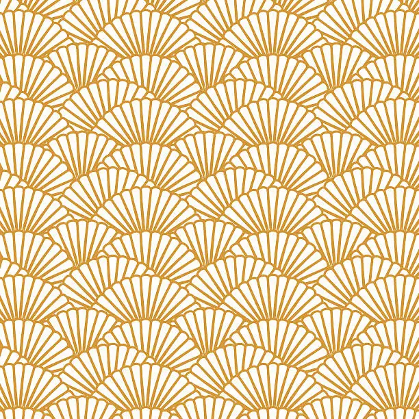 Vector illustration of Scallop pattern repeat background