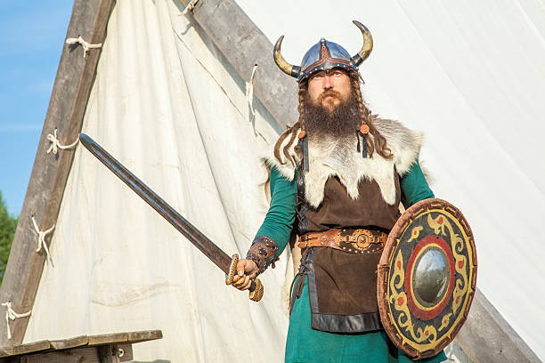istock Strong viking is defending near his territory 533993045