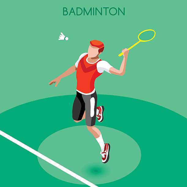 ilustrações de stock, clip art, desenhos animados e ícones de jogos olímpicos de verão de badminton nos jogos atleta de atletismo de desporto campeonato concorrência internacional minibarra de ferramentas - tennis court men racket