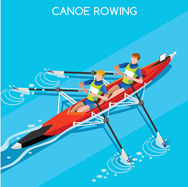 leichtathletik kanusprint rudern sommerspiele athleten sport-wettbewerb - rudern stock-grafiken, -clipart, -cartoons und -symbole