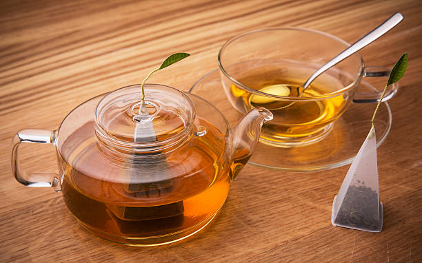 Cup of Tea and Teapot stock photo